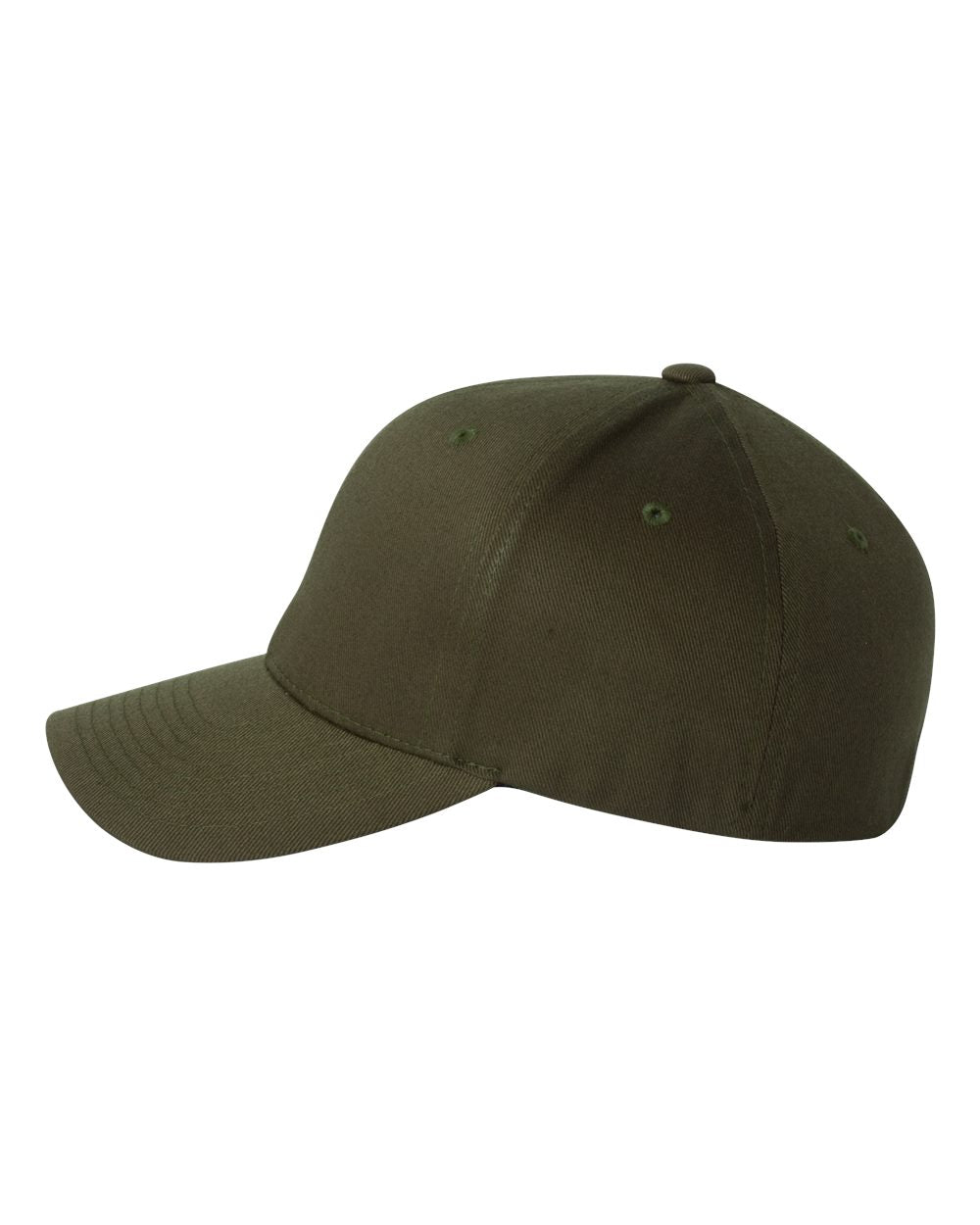 Flexfit Fitted curved bill hat with custom leather patch