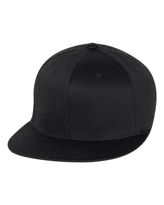 Flexfit Fitted Hat Flatbill with Custom Leather Patch